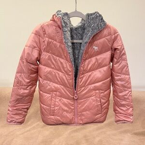 Abercrombie Kids Coral Jacket with Moose Embroidery, reversible